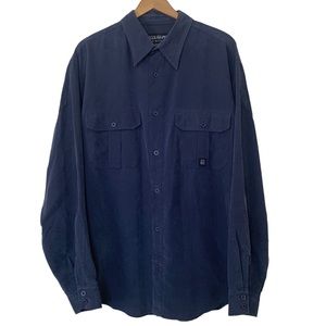 Vintage 90s Y2K Pelle Pelle Men’s Size Medium Blue Long Sleeve Button Up Shirt
